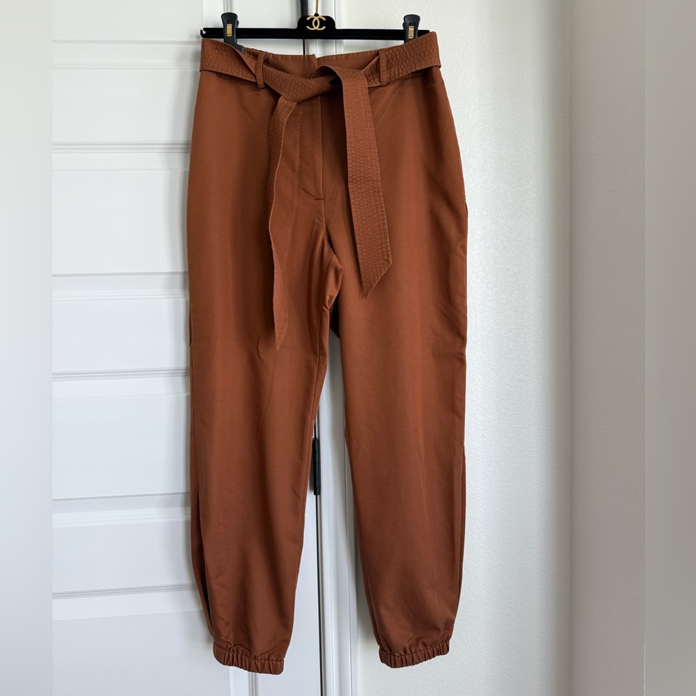 Antonio Melani Saige Drape Sateen Tie Waist High Rise Ankle Jogger Size 6